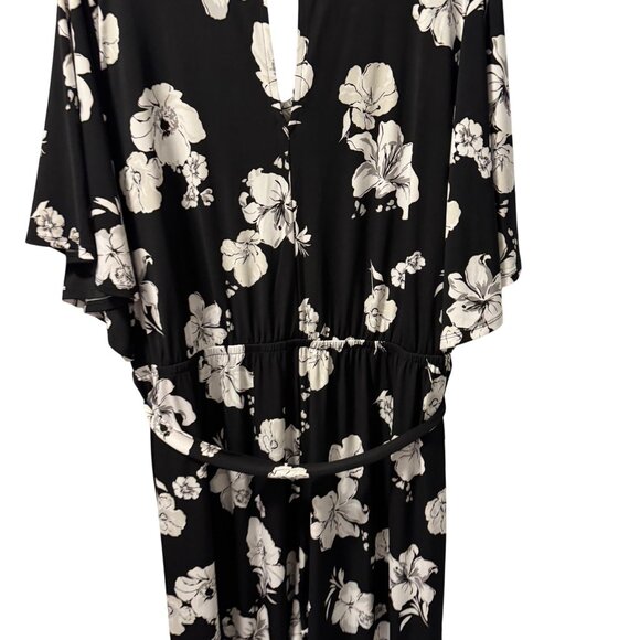 Lane Bryant Black & White Floral Jumpsuit Size 26/28W stretch Jumpsuit - Picture 8 of 12